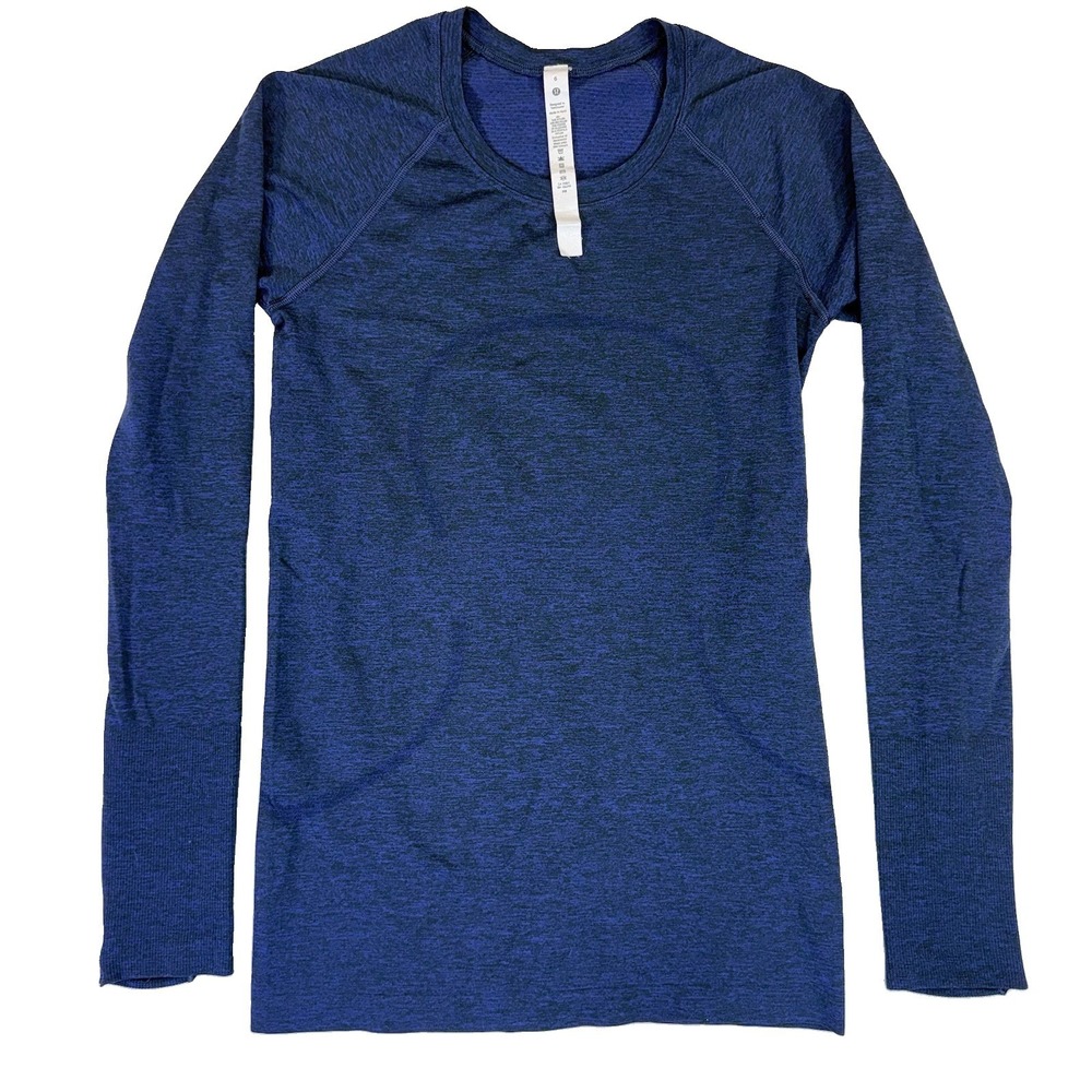 Lululemon Swiftly Tech Long Sleeve 2.0 Hip Length Blue Size 6 Shirt Excellent
